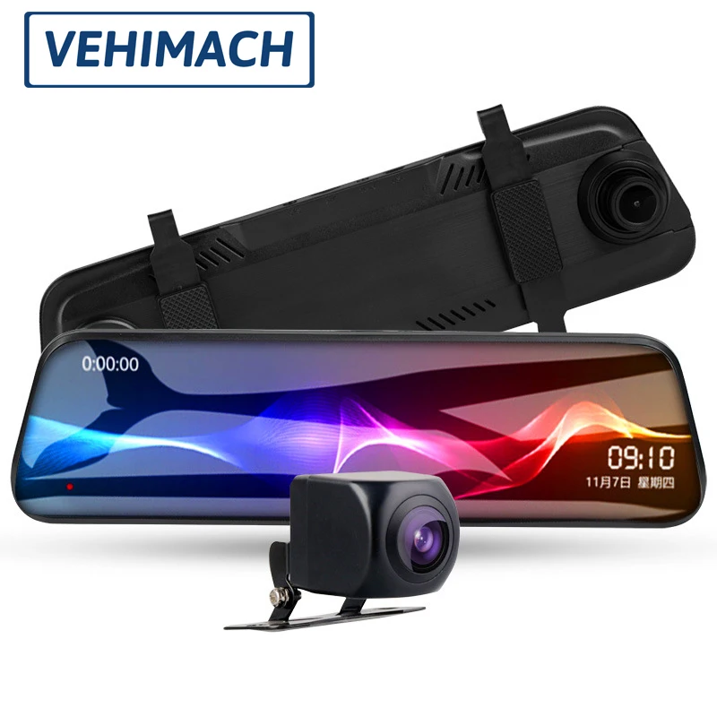 

DVR Mirror Car Camera Recorder Dash Cam 2K 12 Inch Dual Lens Auto Registrar Rearview 1080P HD Dashcam Front Rear Touch Parking