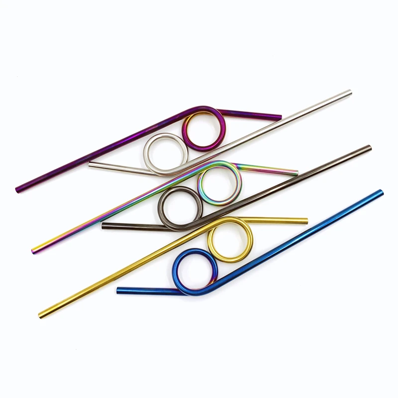 

Stainless Steel Metal Straws Reusable new design drinking straw Metal Drinking Rainbow Straws