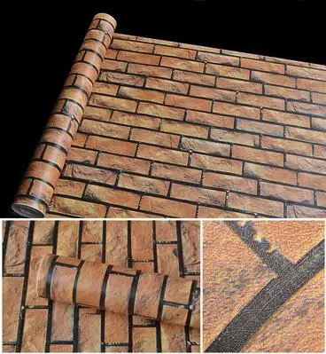 brick pattern waterproof self-adhesive wallpaper self-adhesive wallpaper  imitation brick stickers 3 meter  long color 23