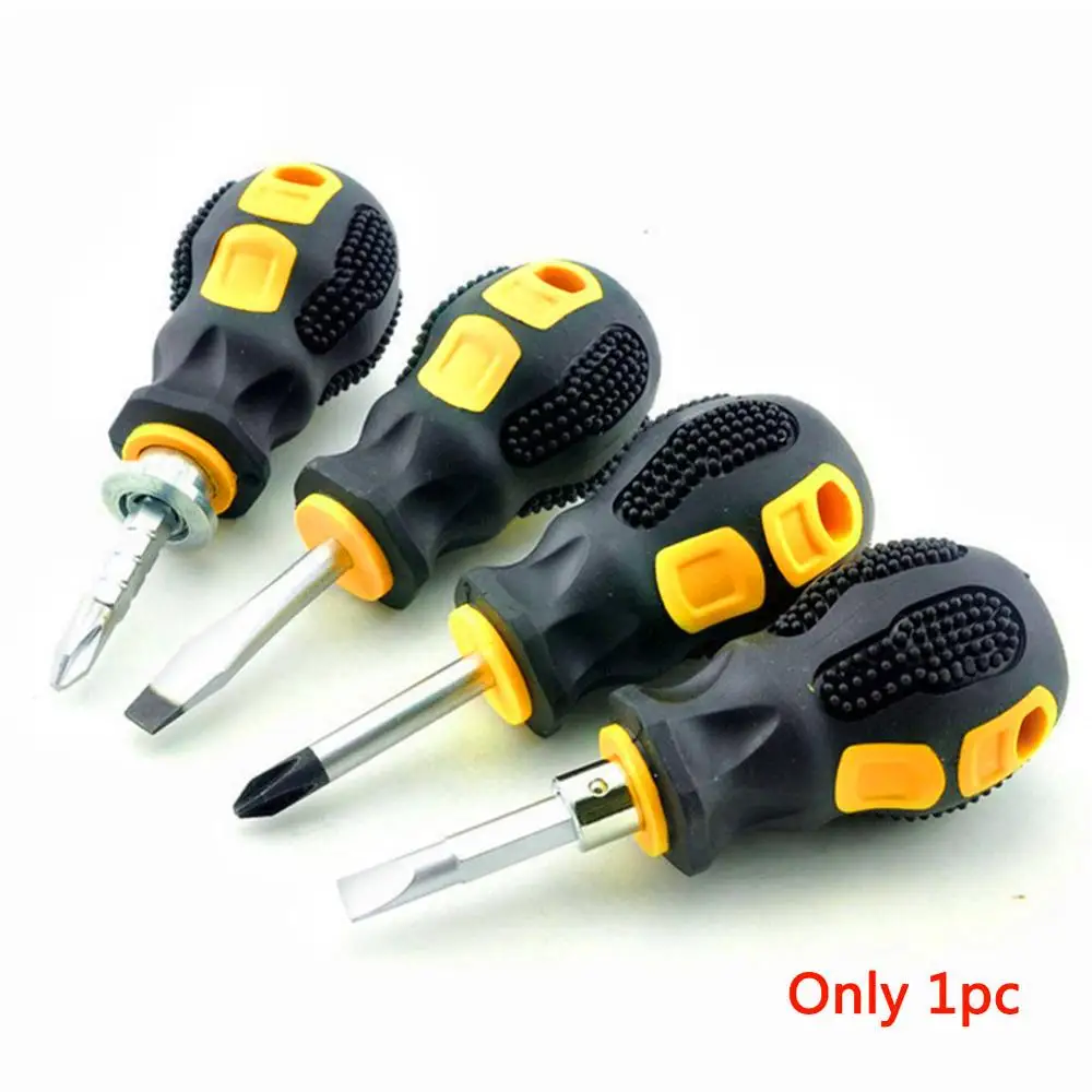 

Removable Short Screwdriver Mini Phillips Hand Tools Slotted Repair Double-Use Handle Shank