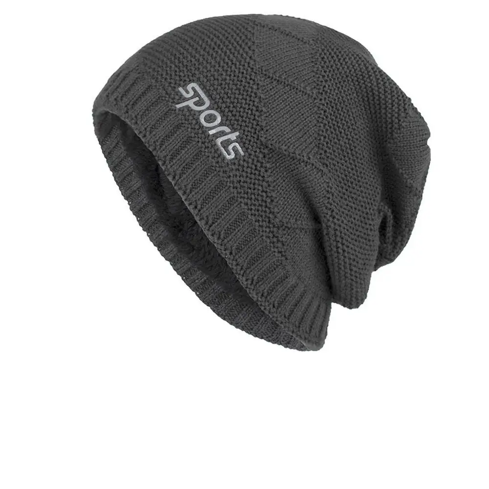 Skullies Beanies, мужские зимние шапки для женщин, шарф, зимняя шапочка вязаная шапка, мужская шапка - Цвет: Light gray