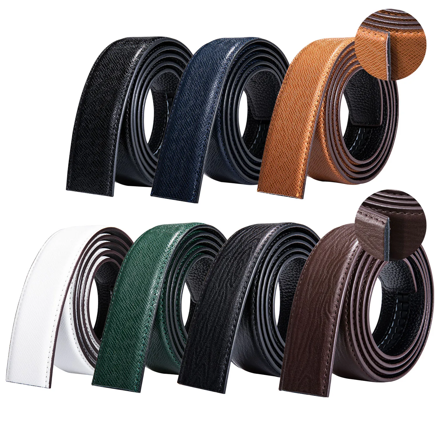 

Brand No Buckle 3.5cm Wide Genuine Leather Automatic Belt Body Strap Without Buckle Belts Men Good Quality Male Belts DiBanGu