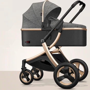 

Adjustable Lightweight Luxury Baby Stroller 3 in 1 Portable High Landscape Reversible Stroller Hot Mom Pink Stroller Travel Pram