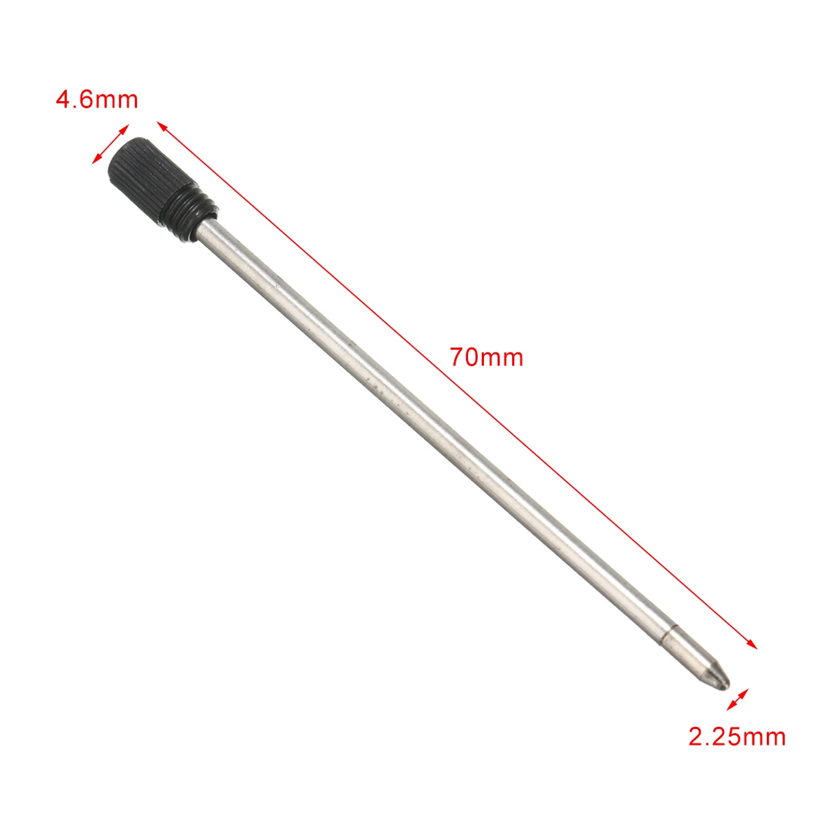 20 pcs/lot Metal Pen Refill for Crystal Diamond Ballpoint Pen Student Pens Rod Cartridge Core Black Ink Color 7cm Length