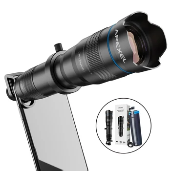 

Phone lens APEXEL All-metal 36x high-list tube external dual-tone telescope universal telephoto mobile phone lens selfie lamp