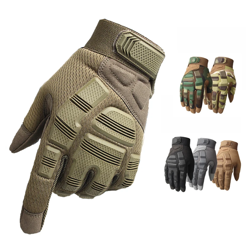 New Style Men Full Finger Sport Hiking Camping Gloves Tactical Camobat Armed Gloves Camouflage Hunting Airsoft Gloves