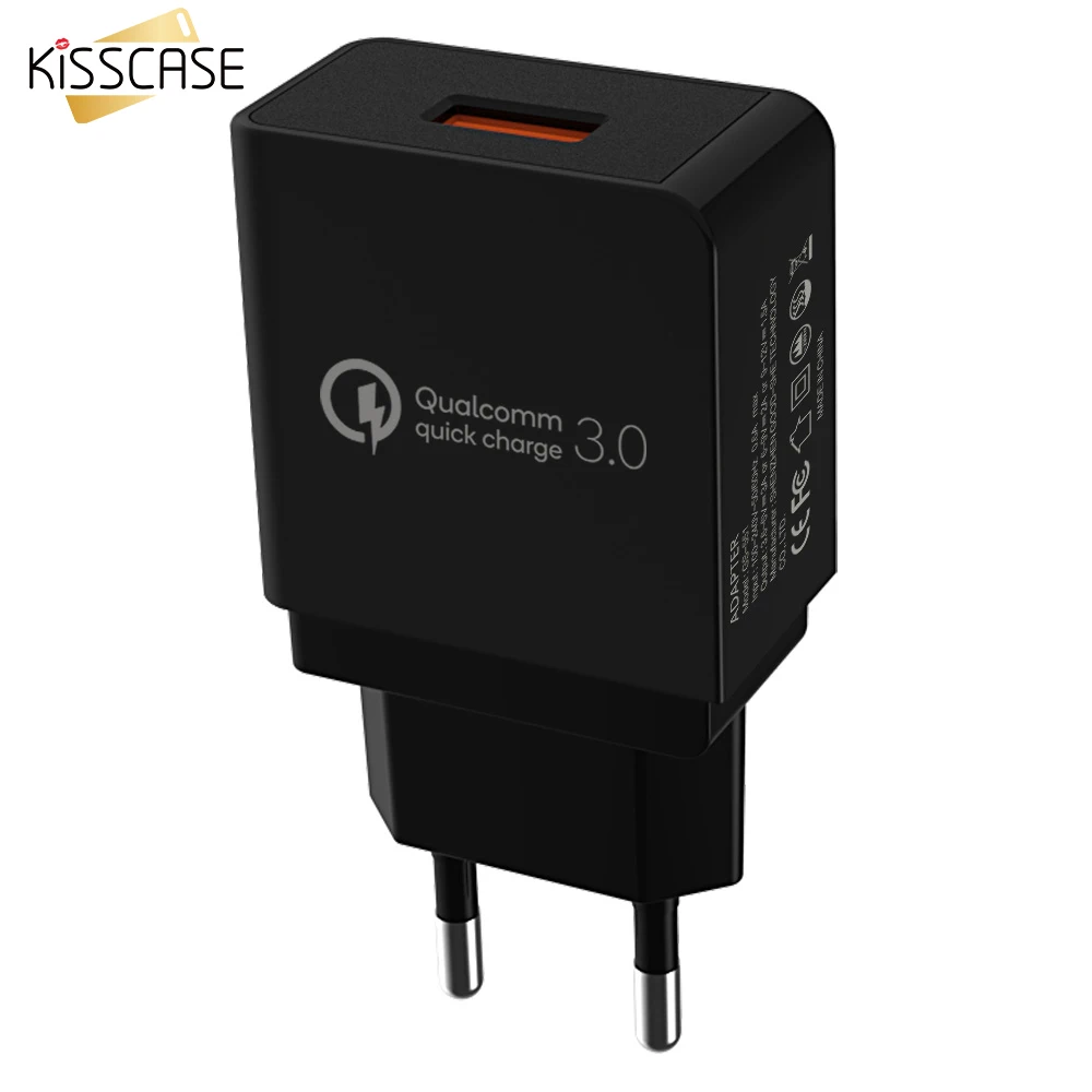 KISSCASE EU 18W быстрая зарядка QC 3 0 настенное зарядное устройство для iPhone Samsung Xiaomi Huawei USB