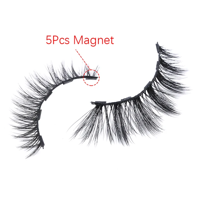 Magnetic Eyelashes 3D False Mink Eyelashes Magnet Lashes Magnetic Liquid Eyeliner Magnetic False Eyelashes Tweezer Set