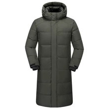 Высококачественная X-Long пуховая мужская куртка, ветронепроницаемая белая пуховая куртка мужская русская зимняя мужская длинная пуховая куртка пальто-30 градусов