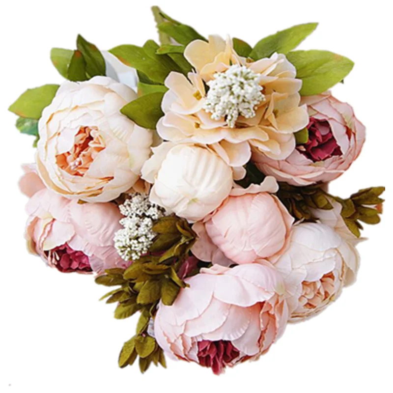 Artificial Flowers Artificial Flower 1Bunch European Peonies for Party Home Hotel DIY Wedding Decor