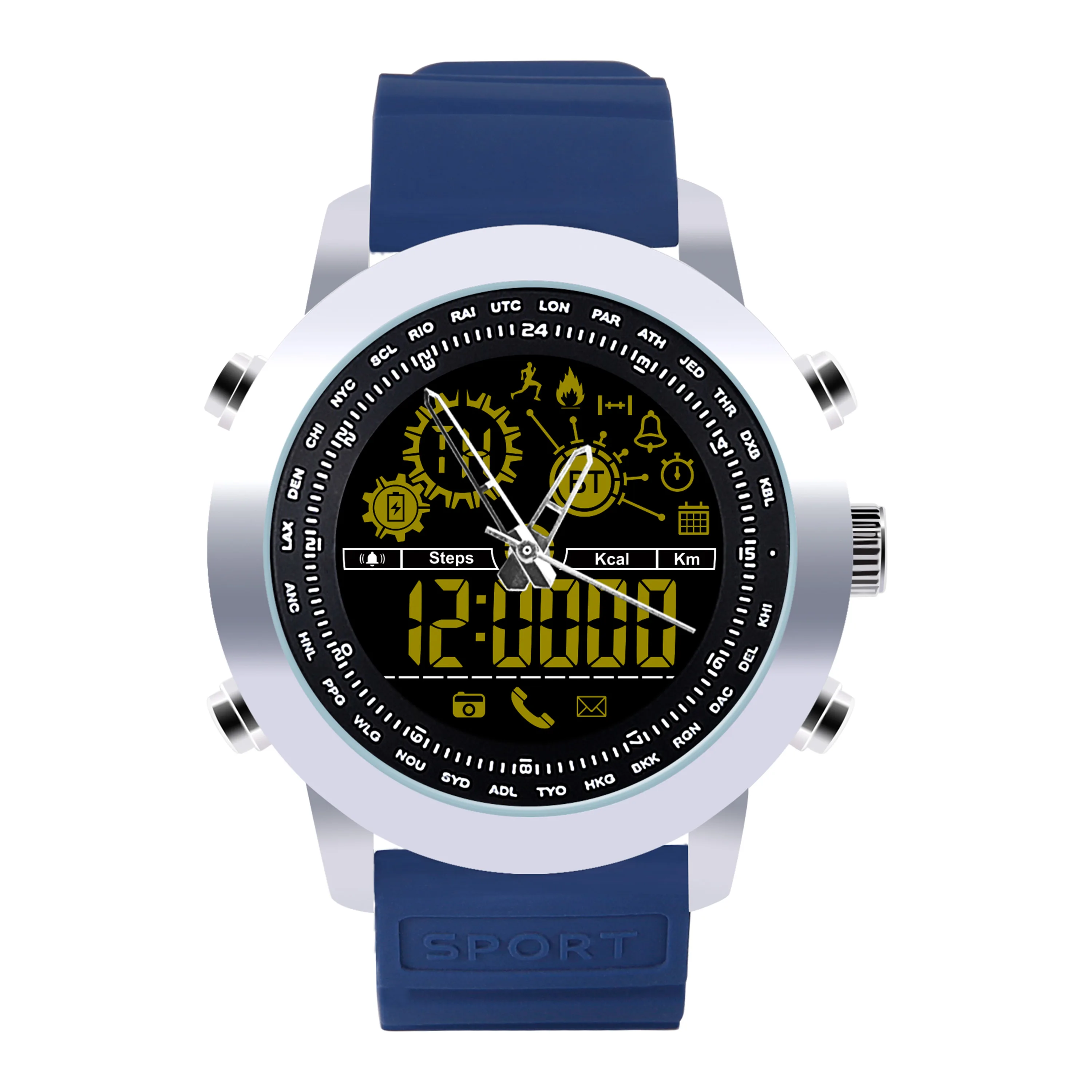 blue 696 DX18 водонепроницаемые gps многофункциональные смарт-часы 1,21 FSTN lcd монитор сердечного ритма мониторинг сна Плавание Спорт умный Браслет - Цвет: blue