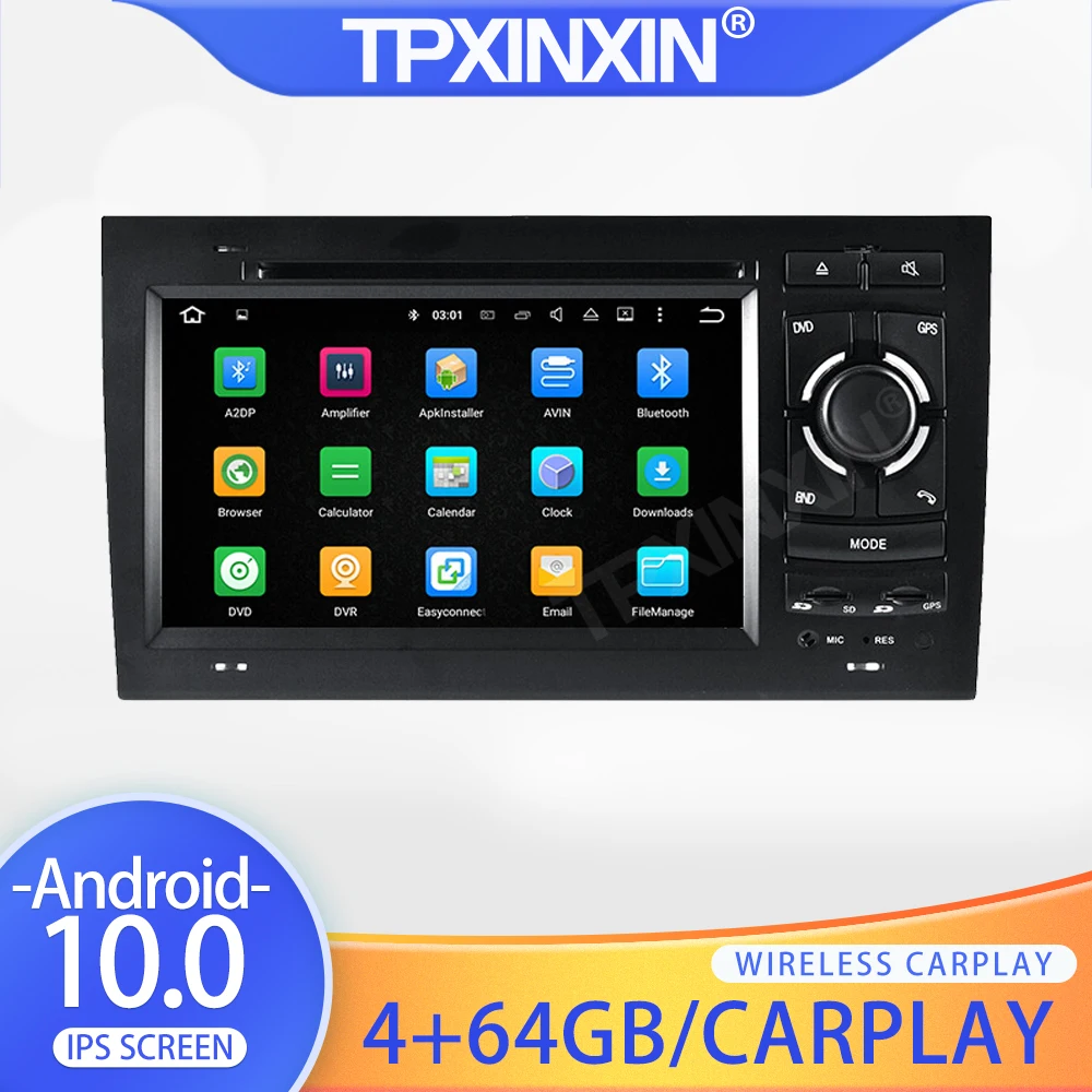 

Автомагнитола для Audi A4 2002 2003 2004 2005 - 2008 Android 10, мультимедийный видеоплеер, DVD-плеер, навигатор, головное устройство, GPS, 2 din, аксессуары