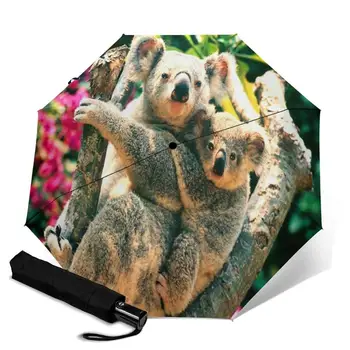 

Koala creative men's and women's automatic three fold umbrella rainy day colorful fashion umbrella