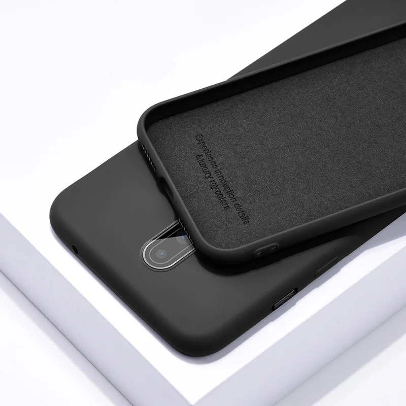 Black Для Oneplus 7 Pro Чехол жидкий силиконовый мягкий ТПУ полный защитный чехол для Oneplus 7T 5T 6 6T Oneplus7 1+ 6 7Pro - Цвет: Black