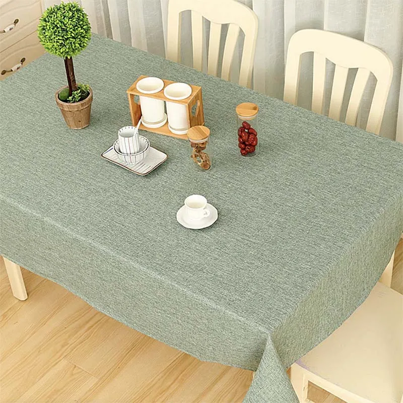 Mantel de algodón de color sólido простой Мантел de lino estilo europeo прямоугольный cuadrado para Decoracion de cocina de boda - Цвет: Celadon