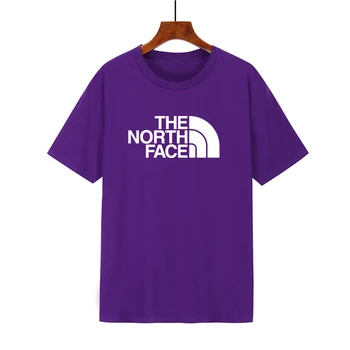 THE NORTH FACE informal-Camiseta de manga corta para hombre, Camiseta de cuello redondo, Tops de media manga de algodón puro holgados simples