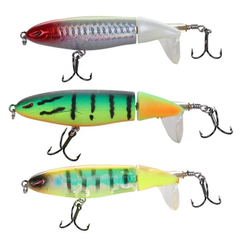 

Whopper Popper Topwater Fishing Lure 13G 9Cm Artificial Bait Hard Fishing Plopper Hook Soft Rotating Tail Fishing Tackle 4# & 3#