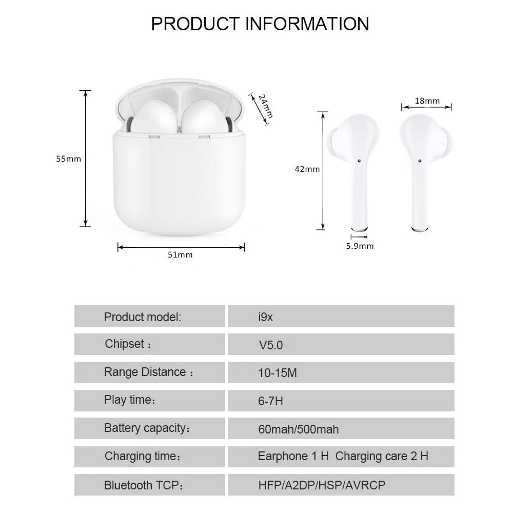 Ture Беспроводной наушники Bluetooth 5 0 в вкладыши с микрофоном Смарт Шум