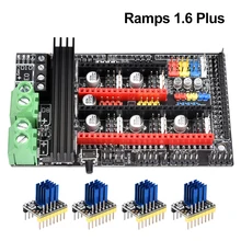Peças da impressora 3d rampas 1.6 mais, placa de controle base de atualização em rampas 1.6 1.5 1.4 placa de controle pcb tmc2130 tmc2208 drv8825 driver a4988,