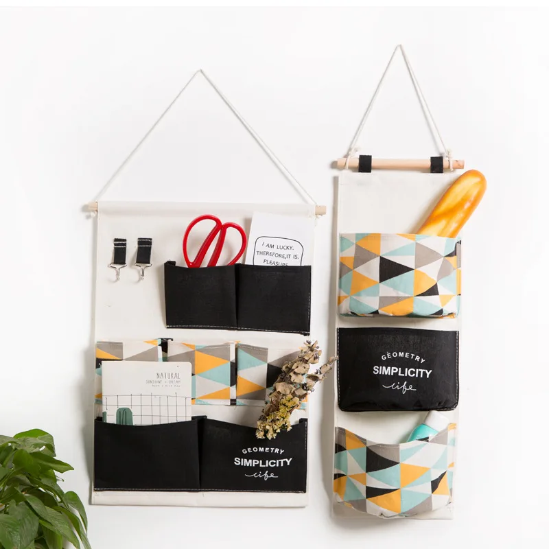 Подвесные органайзеры с 7 карманами желтая треугольная сумка для хранения