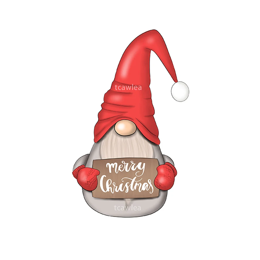 Карликовый Санта-Клаус с надписью &quotMerry Christmas&quot металлический трафарет для