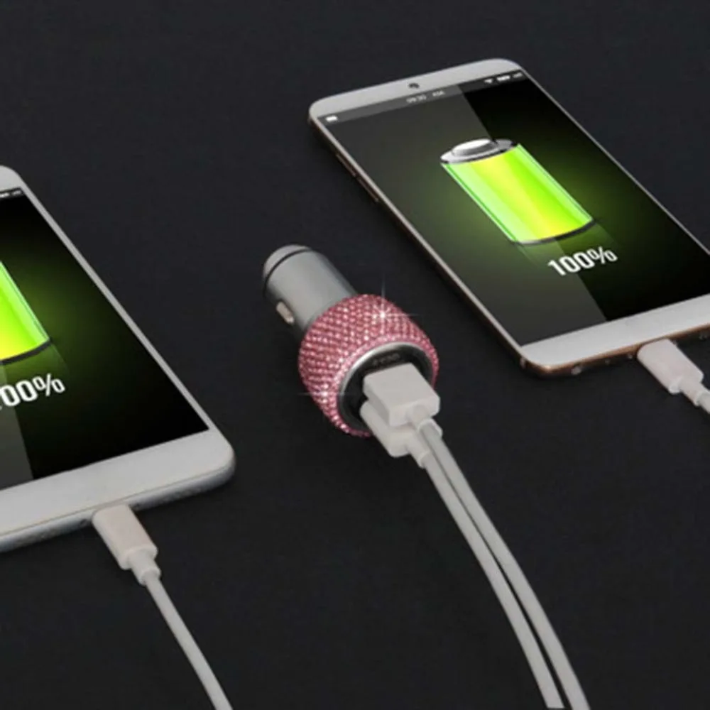 Зарядные устройства с двумя usb-портами Быстрая зарядка автомобильные зарядные устройства защитные молотки зарядные устройства Алмазный Стиль автомобильные зарядные устройства