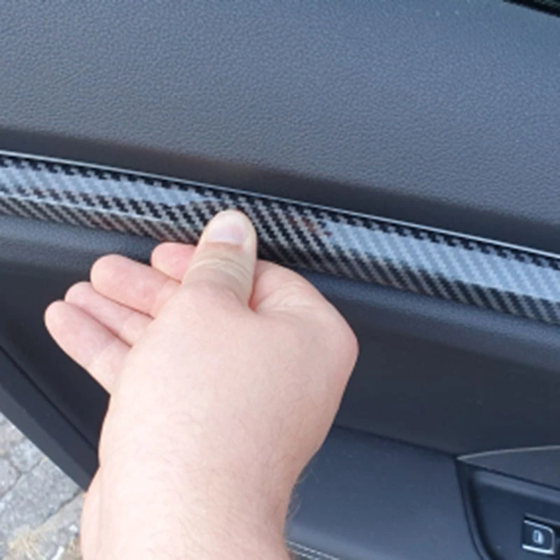 Carbon Fiber Interior Console Door Panel Strips Cover Trim for A3 S3 RS3 8V
