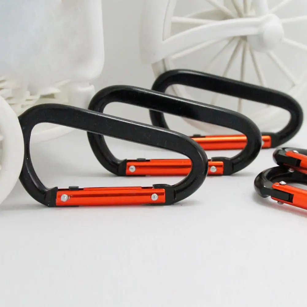 carabiner climbing 8cm locking type d quickdraw carabiner buckle buckle hanging aluminum nut backpack 5pcs