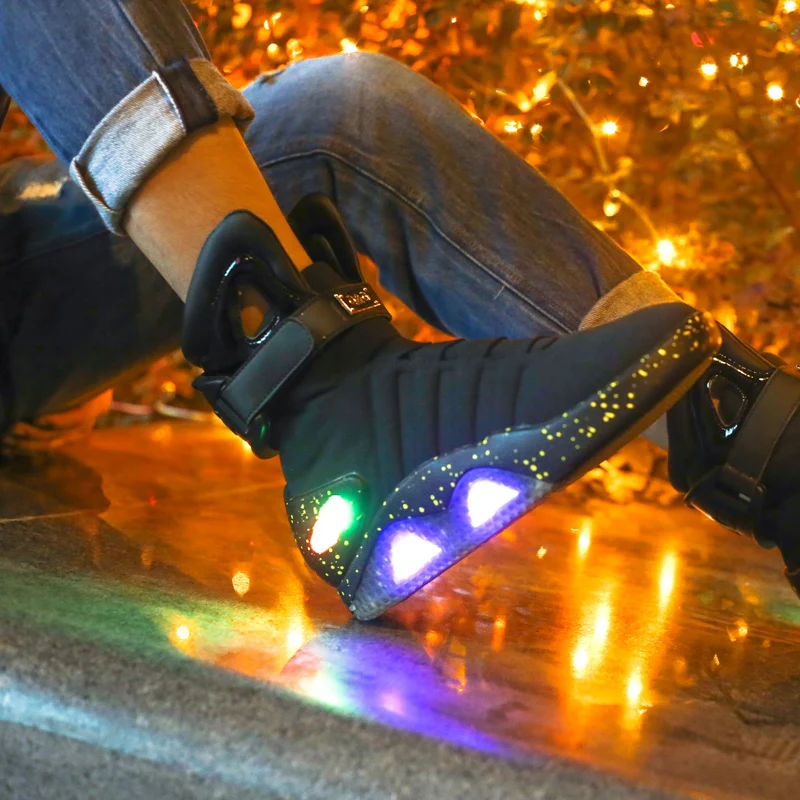 Adults USB Charging Led Luminous Shoes For Men's Fashion Light Up Casual Men back to the Future Glowing Sneakers Free shipping