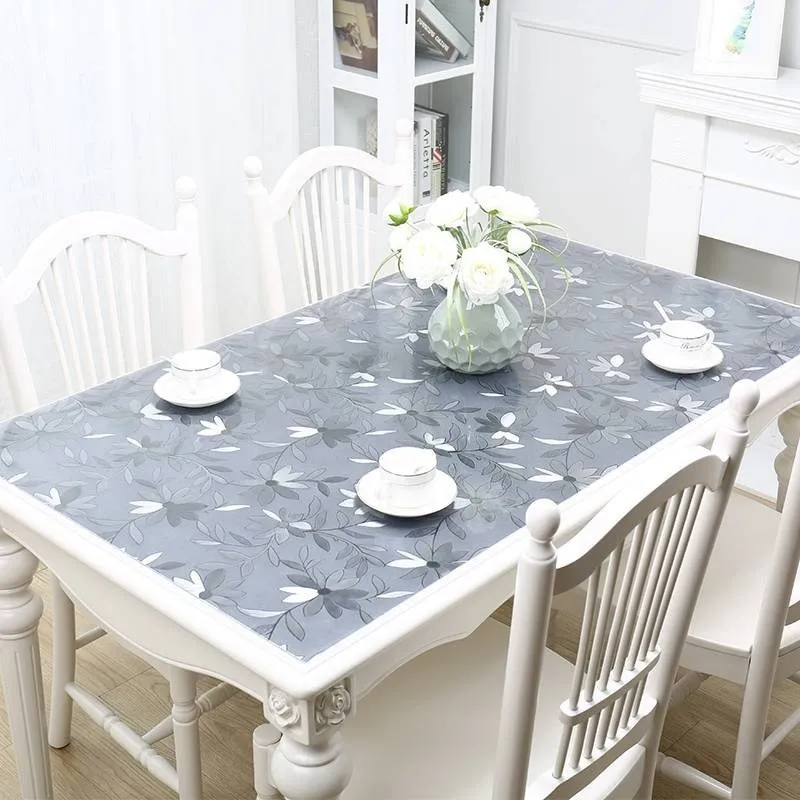 

Withme PVC tablecloth transparent waterproof tablecloths with kitchen pattern oil-proof Rectangular Tablecloth glass soft cloth