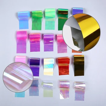 

20pcs Charm Nail Foils Polish Stickers Metal Color Starry Paper Transfer Foil Wraps Adhesive Decals Nail Art Decorations