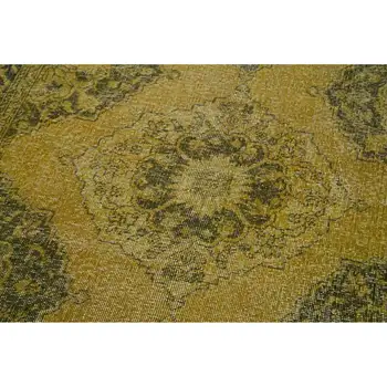 

131x395 Cm Yellow Handmade English Over Dyed Runner Rug-4x13 Ft