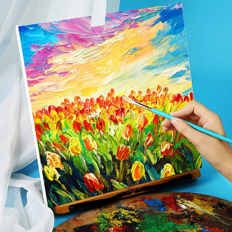 10x10cm blank canvas 8x15cm easel cotton canvas watercolor oil painting board artist watercolor art supplies 1 set