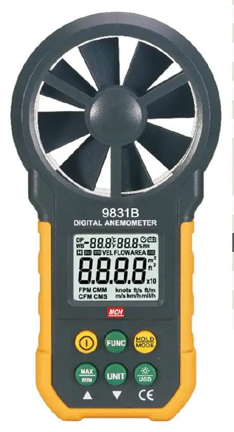 

MCH-9831B Digital Anemometer with Temperature and Humidity Wind Speed Tester