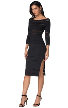 

2020 Autumn and Winter Sexy Badage Two-piece Set Hollow Out Mesh with Long Sleeves