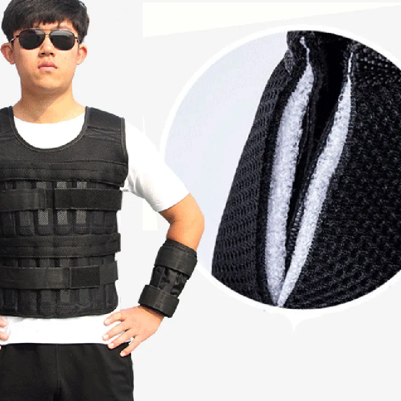 New 20kg Weighted Vest Adjustable Loading Weight Jacket Exercise Weightloading Vest Boxing Training Waistcoat XD88