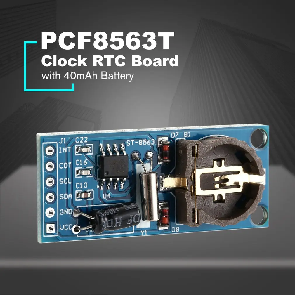 Мини PCF8563T стабильный Низкое энергопотребление Портативный часы в реальном времени RTC доска с 40 мАч батарея для электроники