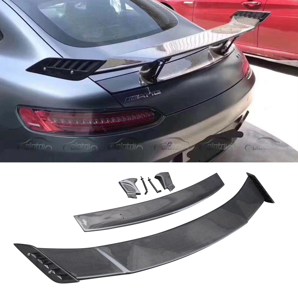 

OLOTDI Factory Car tuning R Style Real Carbon Fiber Rear Trunk Splitter Wings Spoiler for Mercedes-Benz C190 AMG GT GTS