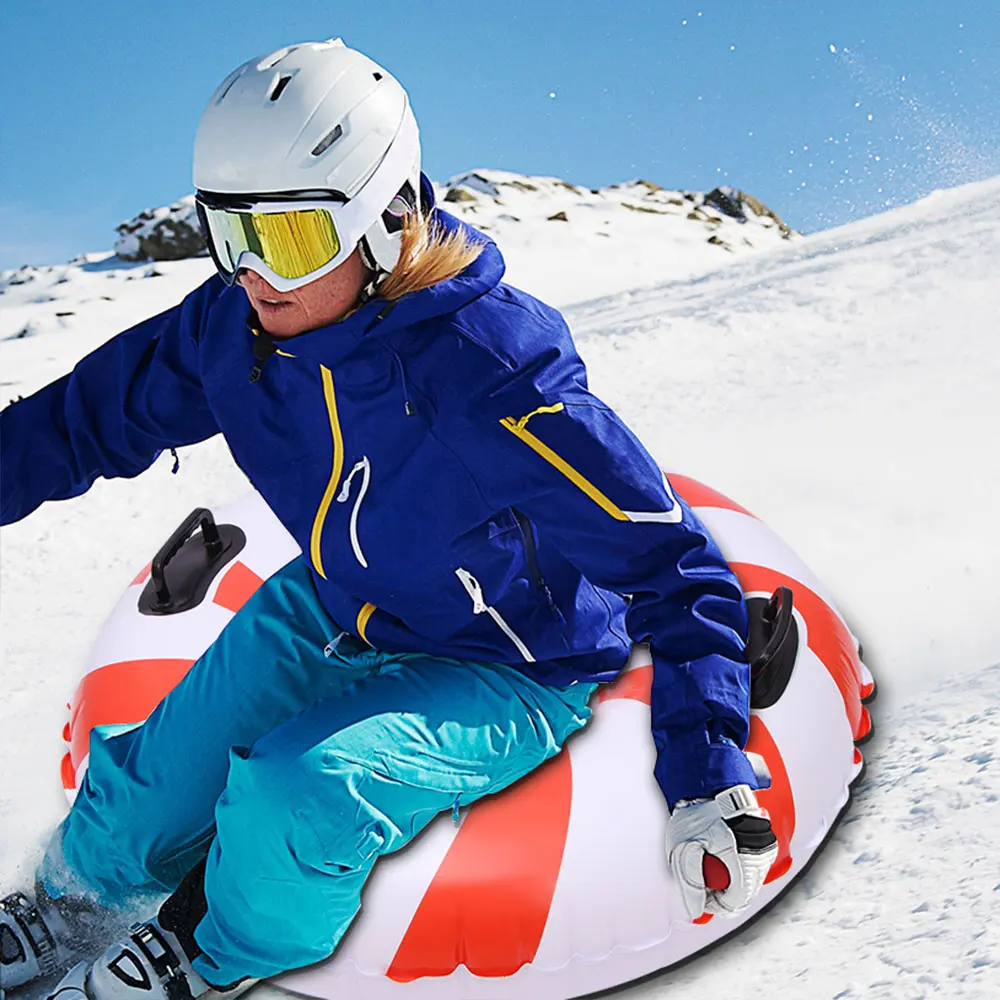 

PVC Winter Inflatable Ski Circle Floated Skiing Board With Handle Durable Children Adult Outdoor Snow Tube Skiing Accessories