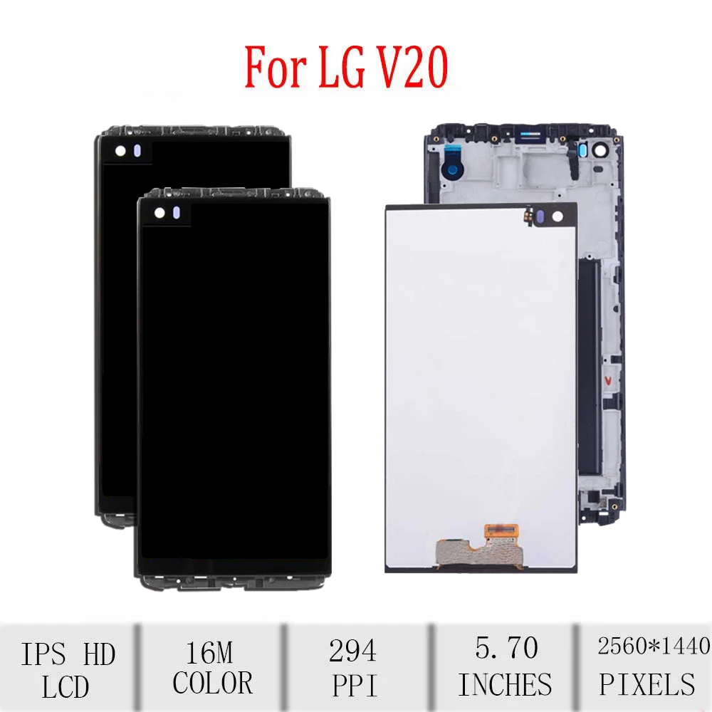 

Original For LG V20 LCD Display Touch Screen Digitizer Assembly For LG V20 Display with Frame Replacement VS995 VS996 LS997 H910