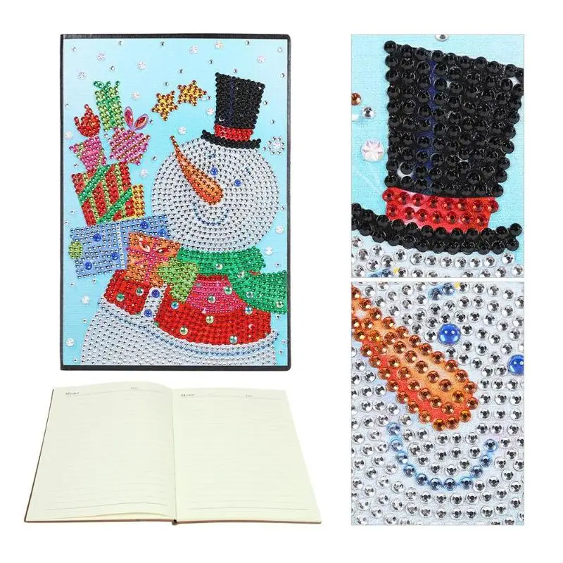 

DIY Christmas Snowman Special Shaped Diamond Painting 60 Pages A5 Notepad DIY painting Notebook school supplies for students