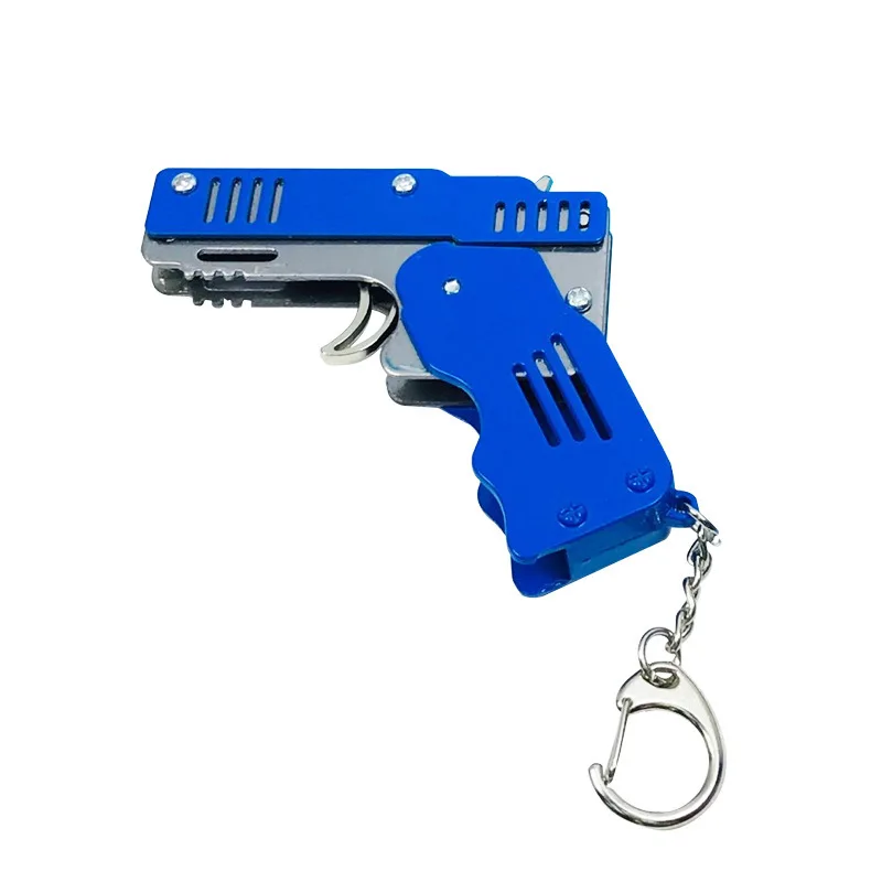 Rubber Band Gun Full Metal Folding Six Burst Toy