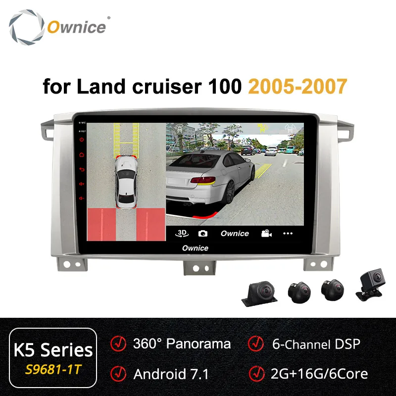 Ownice k3 k5 k6 Android 9,0 DSP SPDIF автомобильный DVD для Toyota Land Cruiser 100 LC100 150/Lexus LX470 2005-2007 авто радио Navi 4G - Цвет: s9681-1 k5