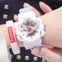 Ins трендовые электронные часы Мужские Женские студенческие Корейская версия простые спортивные водонепроницаемые часы для отдыха черные белые часы