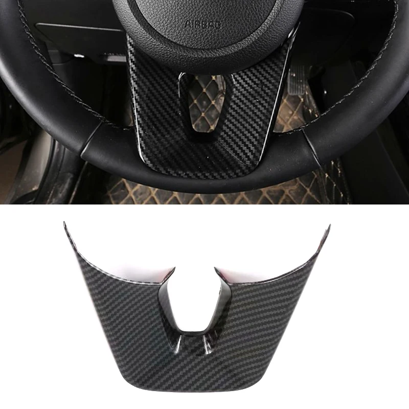 Fit-for-Kia-Seltos-2019-2020-Car-Styling-ABS-Carbon-Interior-Car-Steering-Wheel-Button-Cover