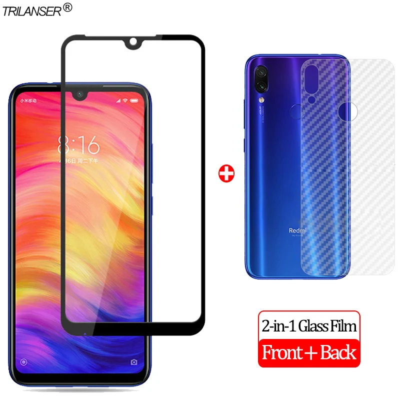 2-in-1 Front Back Стекло редми нот 7 3-в-1 для задней панели+ Камера стекло для линзы пленка redmi note 7 защитное стекло redmi 7 xiaomi note 7 Экран Защитная пленка для redmi note 7 пленка для передней панели стекло сяоми редми ноут 7 - Цвет: 2-in-1 Front Back