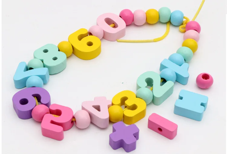 Canned Color with Numbers Beaded Bracelet Ls02/0.13 Children with Numbers Computing CHILDREN'S Early Education Wear Beads Educat