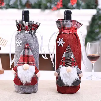 

Christmas Wine Bottle Cover Merry Christmas Decor For Home 2020 Natal Noel Christmas Table Decor Xmas Gift Happy New Year 2021