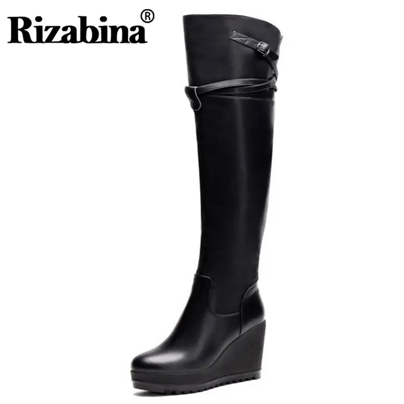 RIZABINA women real genuine leather wedge over knee boots platform long
boot winter warm botas footwear shoes R7524 size 34-39 RIZABINA women real genuine leather wedge over knee boots platform long
boot winter warm botas footwear shoes R7524 size 34-39