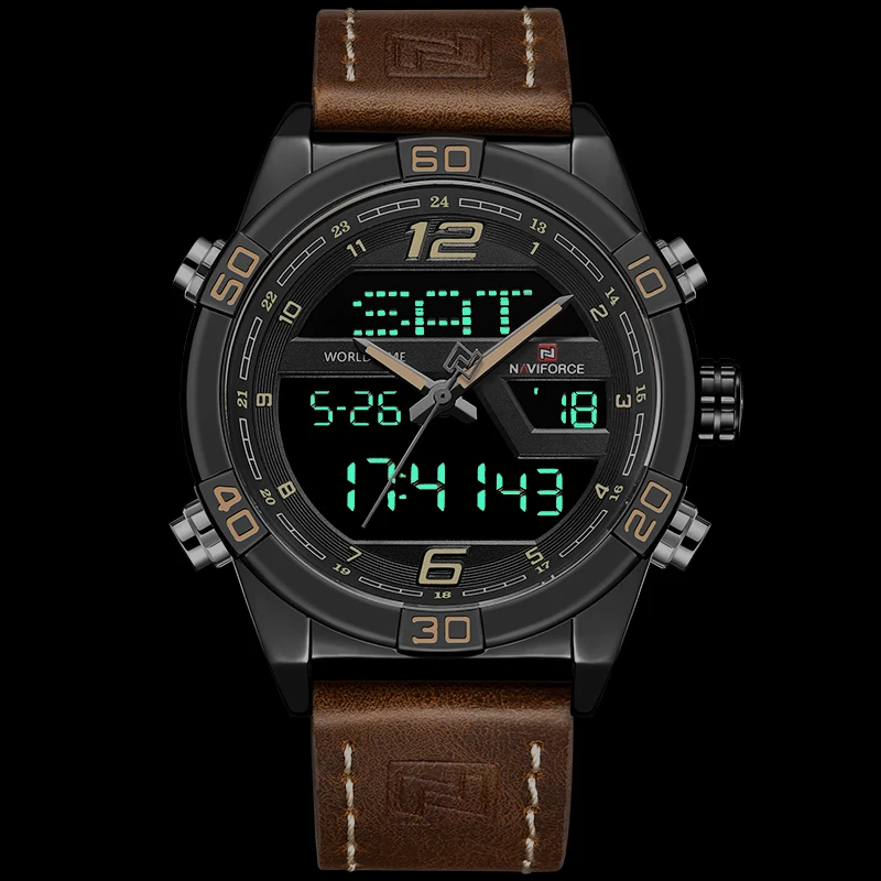 Топ люксовый бренд NAVIFORCE спортивные часы мужские модные повседневные Цифровые кварцевые наручные часы мужские военные часы